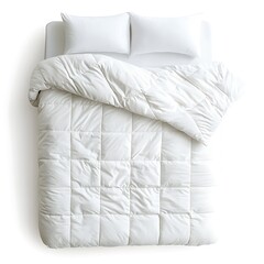 Obraz premium Warm comforting bed blanket item on white background in-house furniture display cozy home environment
