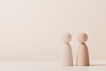 simple illustration of two abstract figures side by side and facing each other conveying companionship scene should