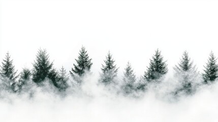 Fototapeta premium A dreamy misty forest scene fading into muted sage tones, creating an organic luxury aesthetic