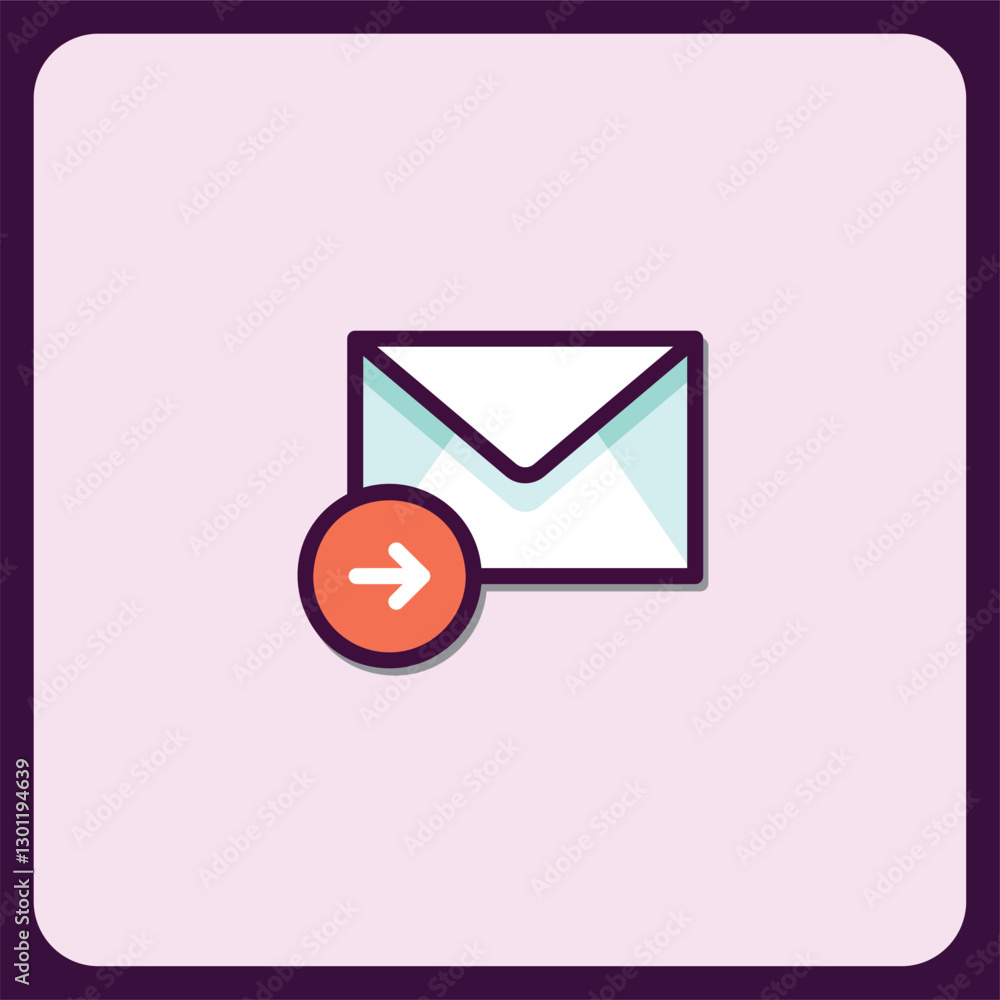 Poster modern email sending icon design for websites and apps