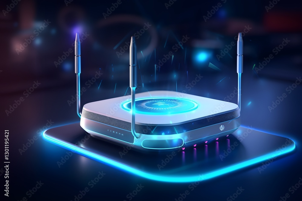 Poster router concept. router computer network connection