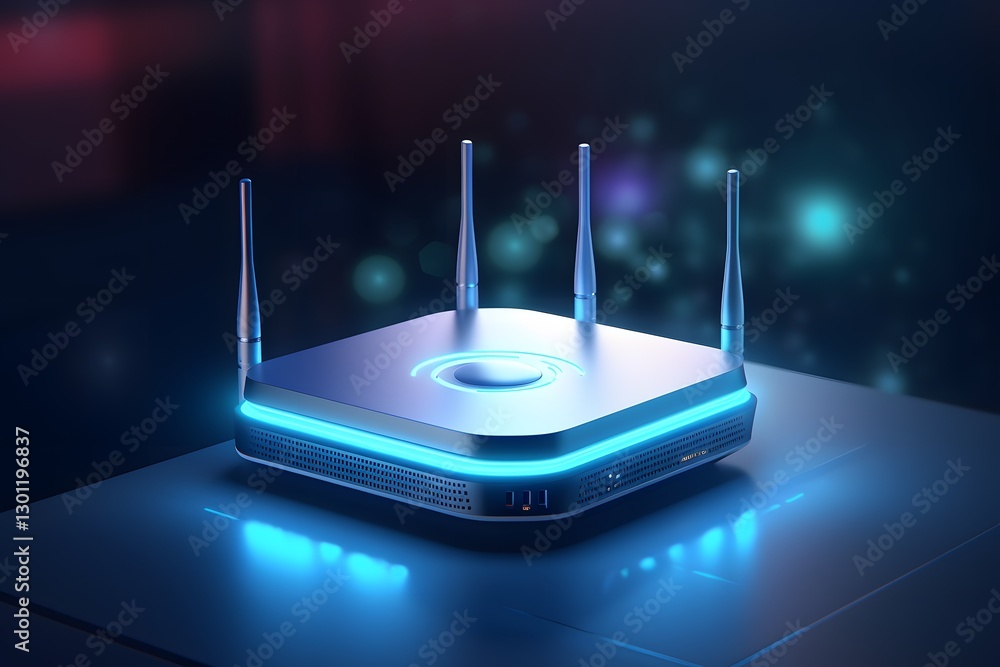 Poster router concept. router computer network connection