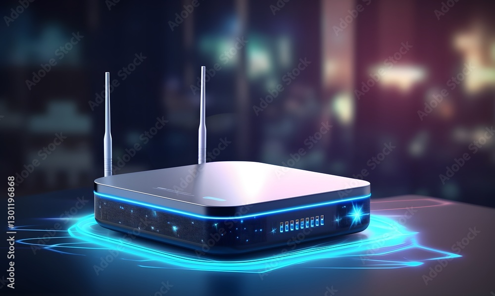 Poster router concept. router computer network connection