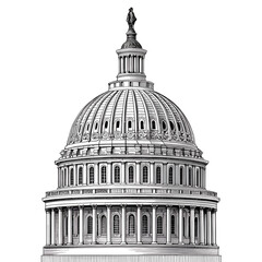 Fototapeta premium Hand Sketched Capitol Washington DC’s Iconic Landmark PNG file download
