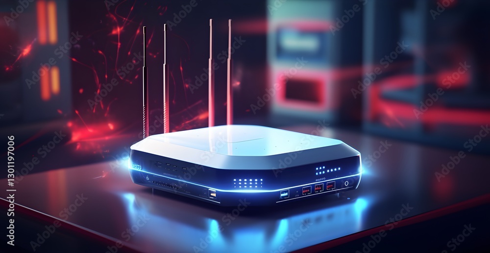Poster router concept. router computer network connection