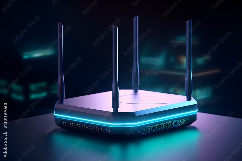 Poster router concept. router computer network connection