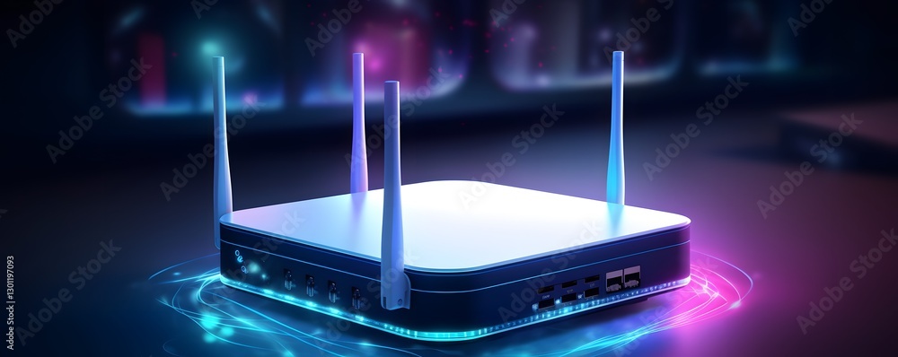 Poster router concept. router computer network connection