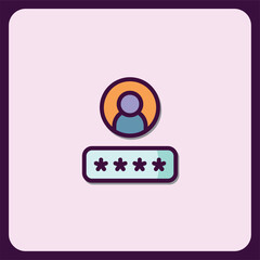 Modern User Login Icon with Password Security Graphic