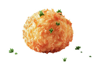 Crispy and golden potato ball perfect for appetizers or snacks at parties and gatherings during any season, cut out