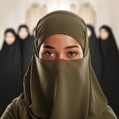 Naklejka premium Hijab and Nikqab Portrait 