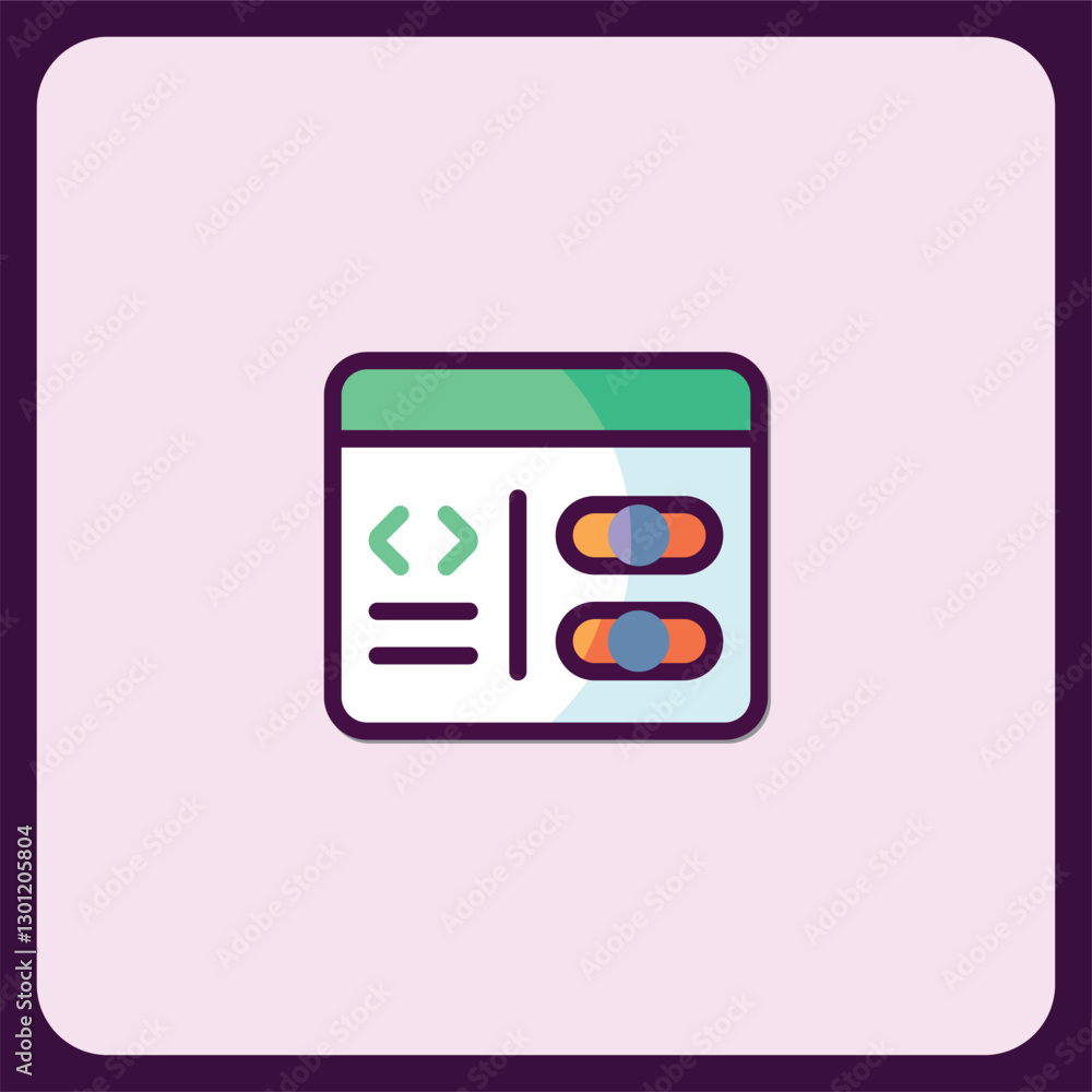 Poster modern web development interface icon design