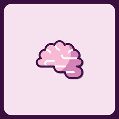 Simple Brain Icon Design for Healthcare and Education