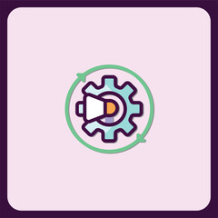 Continuous Improvement and Marketing Optimization Gear Icon