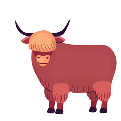 Highland cattle icon clipart avatar logotype isolated illustration