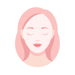 Peaceful woman with glowing skin