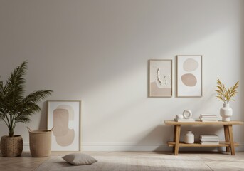 Minimalist Beige Living Room Interior Decor