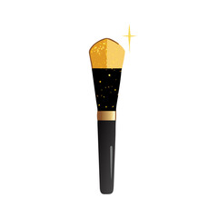 Gold and black makeup brush for beauty styling