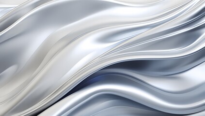 Smooth elegant silk background. Silver metal background with flowing waves. 