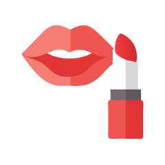 Obraz premium Lips with red lipstick illustration