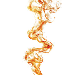 Long Flowing Flame From Fire Hose Test Cap Liquid Swirl Isolated on Transparent Background