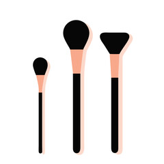 Makeup brushes set with black handles