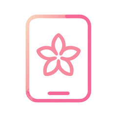 Floral icon on mobile screen