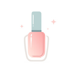 Pink nail polish bottle with soft glow