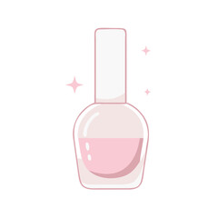 Transparent nail polish bottle with pastel pink color