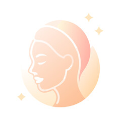 Woman’s face with glowing skin and beauty glow