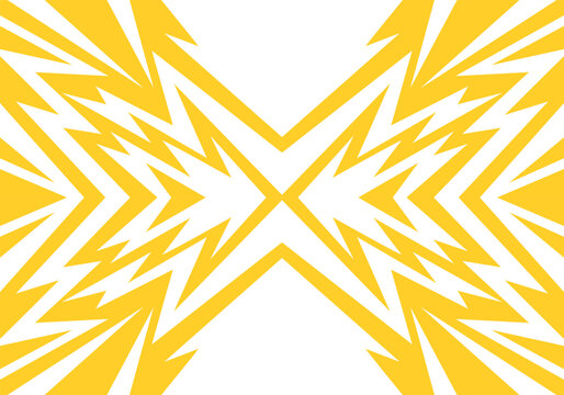 "Radical Lines: Yellow and White Contrast,spikes and zigzag pattern