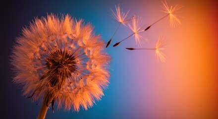 Dandelion in Rainbow Wind