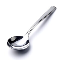Elegant metal spoon asset on white background in-house kitchen furniture item minimalist design modern environment