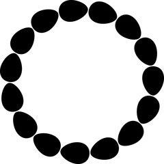 Spring Easter egg wreath silhouette flat vector illustration. 
Easter Eggs in Circular Arrangement.
Easter Egg Circle Decoration design isolated.
Good for greeting card,poster, banner, leaflet.
