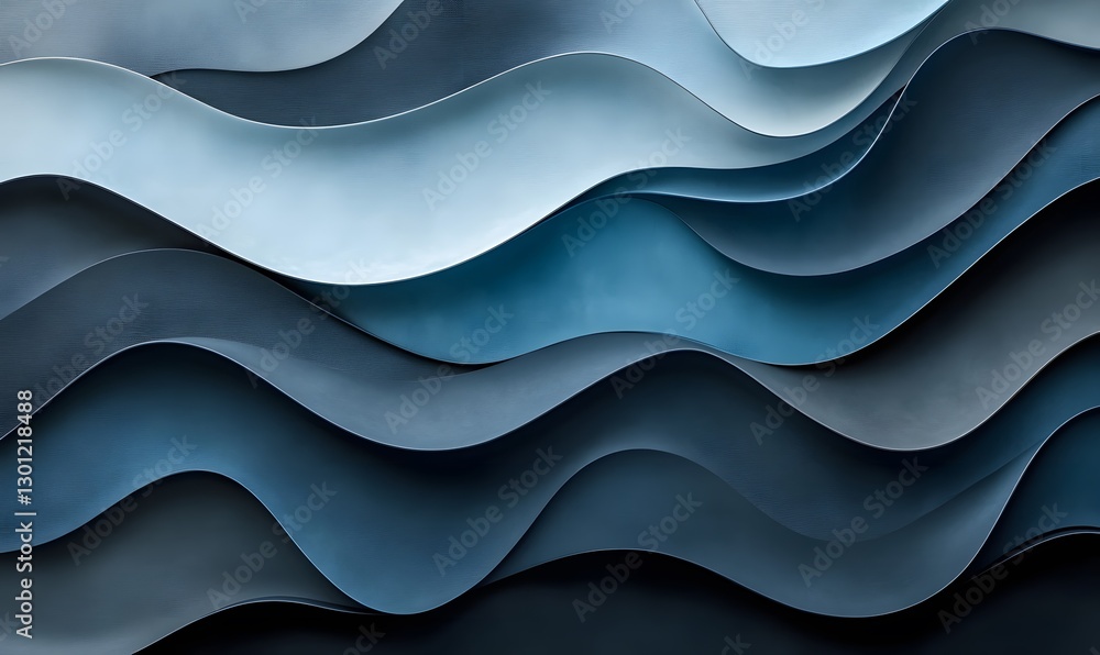 Poster abstract waves of varying blues create an elegant and modern backdrop