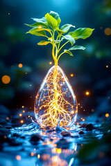 Floating Energy Seed – Futuristic Growth and Sustainable Future Concept