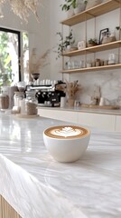 Fototapeta premium Latte art coffee shop counter