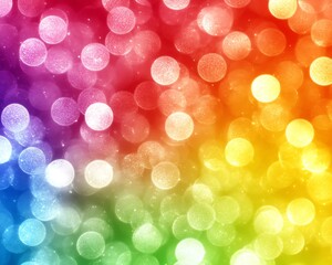 Obraz premium Rainbow bokeh background, shining bright, abstract festive, cheerful
