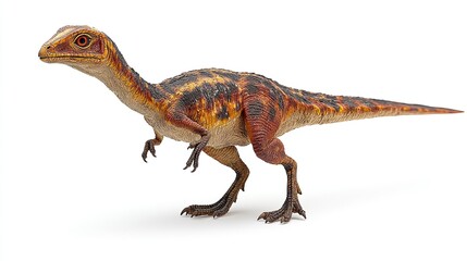 Obraz premium Beipiaosaurus Dinosaur on White â€“ A Cretaceous herbivorous theropod dinosaur from China, 