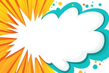Vector speech bubble with colorful burst comic pop art style explosion graphic illustration
