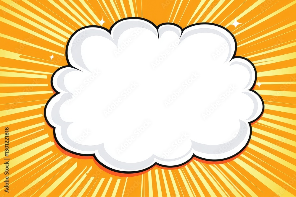 Poster empty comic speech bubble vector illustration for text with pop art style design and blank panel lay