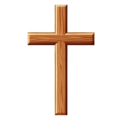 Wooden Cross isolated cutout with transparent background