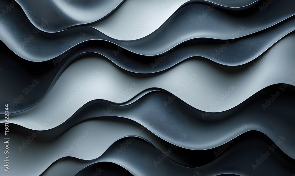 Poster abstract dark waves pattern with dynamic interplay of light and shadow