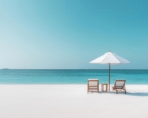 Bright, airy living room transformed into a minimalist home office with a clean desk setup, work from home, contemporary design