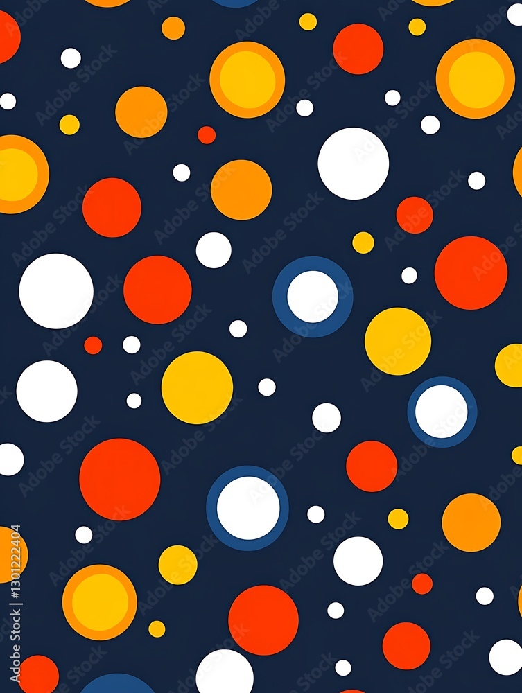 Poster Playful circular pattern featuring a vibrant color palette on dark backdrop