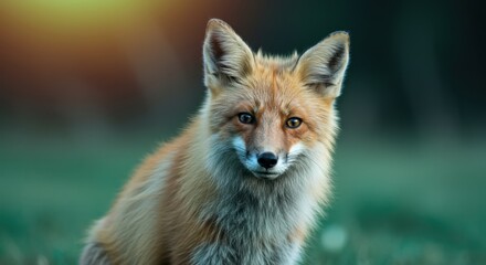Fototapeta premium Curious Red Fox Posing for Photo