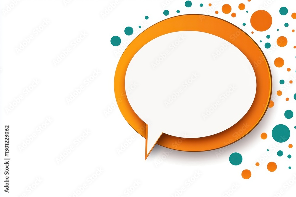 Poster speech bubble graphic on white background with bold letters in pop art style for creative design pro