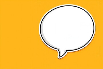 Fototapeta premium Speech bubble graphic on a bright yellow background for comic and pop art design projects