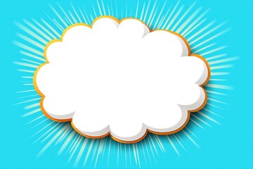 Speech bubble with rays on a blue background in a comic pop art style design
