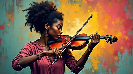 Fototapeta premium Celebrating national black women in jazz and the arts day music art and culture by black women in an evergreen setting