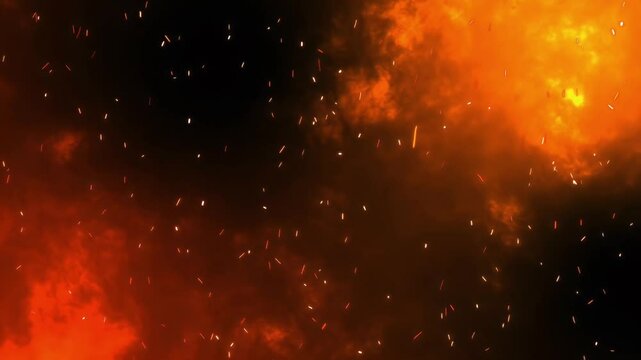 Massive Fire Clouds Background Cinematic 4K Digital Art